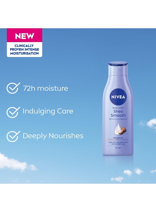 NIVEA Shea Smooth 200ml Body Lotion | 72 H Moisturization | With Deep Moisture Serum & Shea Butter | Non Greasy & Healthy Looking Skin |For Dry Skin - Image 2